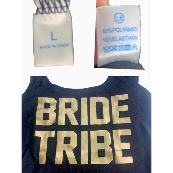 Bride Tribe Women One Piece Black Swimsuits Letter‎ Print Swimwear Large - Picture 6 of 7